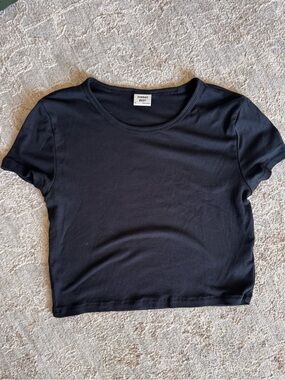 Sunday Best Black Ribbed Crew Tee